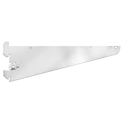 14" RV766 Heavy-Duty Shelf/Hang Rod Bracket with Locknut, Satin Zinc Finish