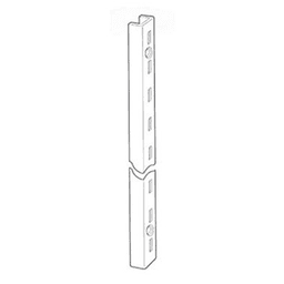 8" RVS800 Heavy-Duty Steel Pilaster Wall Standard, Satin Zinc/Polished Chrome