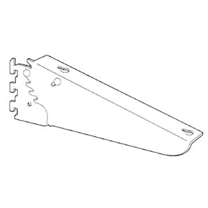 8" RV83 Standard-Duty Right Wood Shelf Bracket with Adjustable Down Slant, Satin Zinc Finish