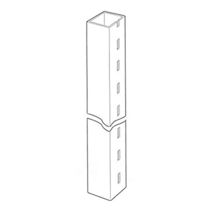 12' x 1" RVS85 Square Tube Standard, 4 Side Slotted, Raw Steel