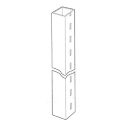 12' x 1" RVS85 Square Tube Standard, 4 Side Slotted, Raw Steel