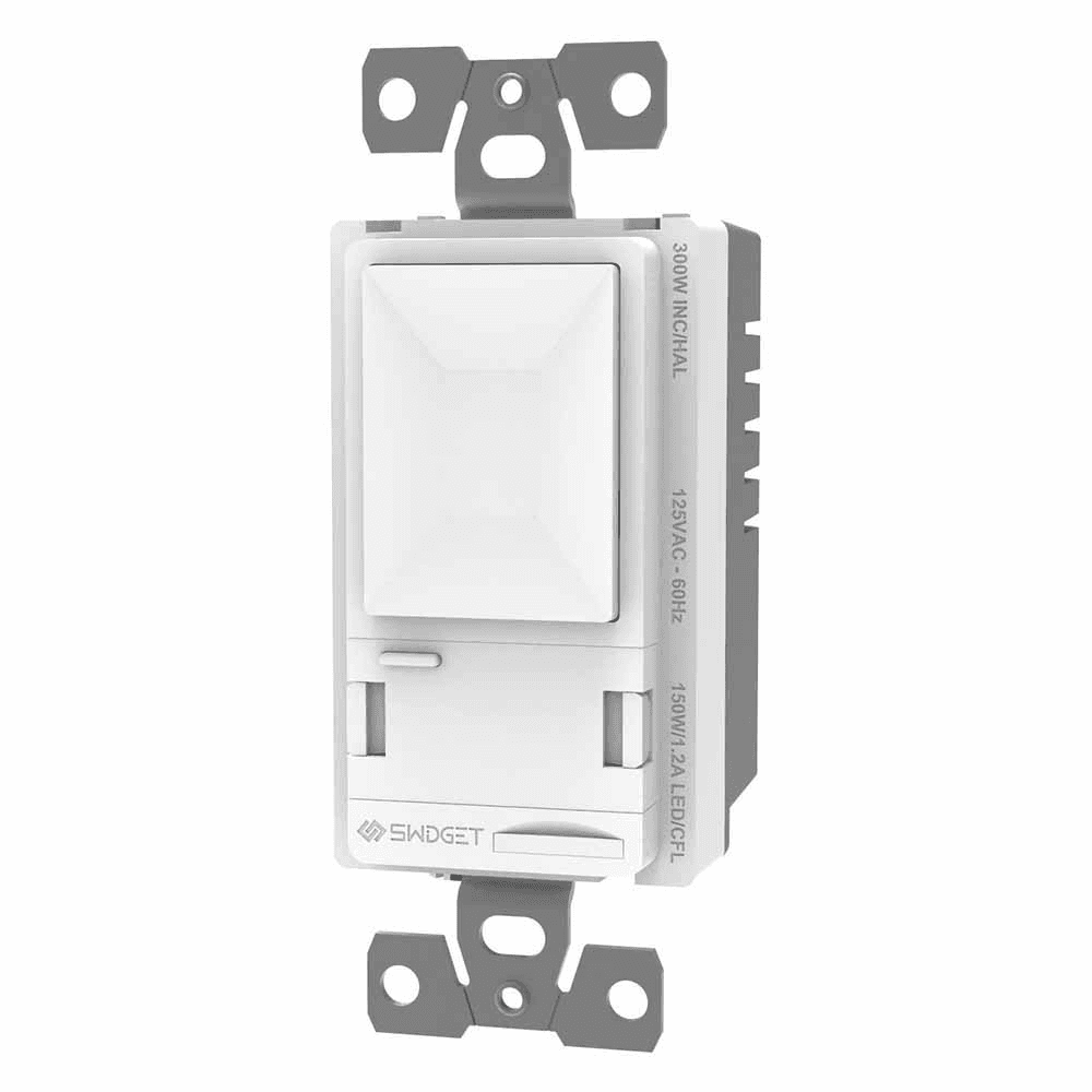 Swidget T928 120VAC 150W/300W Dimmer Switch with Wi-Fi Control Insert, 2.8", White