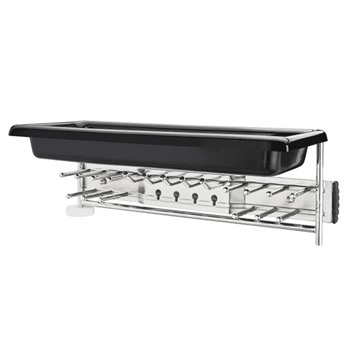 14" x 5" Tie/Belt Rack With Tray, Chrome Plated Finish