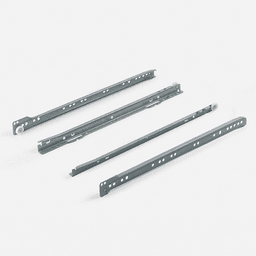 208 Epoxy Coated Euro Drawer Slide with 75lb Capacity, 3/4 Extension, Bottom-Mount, Self-Closing, White, 14, Bulk