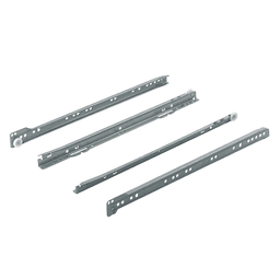 208 Epoxy Coated Euro Drawer Slide with 75lb Capacity, 3/4 Extension, Bottom-Mount, Self-Closing, White, 24", 25/Box