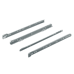 208R Epoxy Coated Euro Drawer Slide with 75lb Capacity, 3/4 Extension, Self-Closing, White, 22", 25/Box