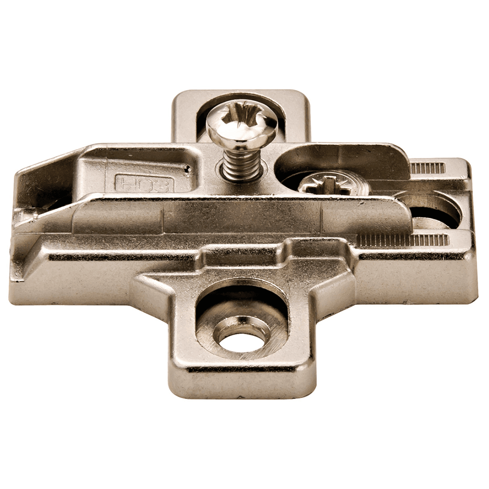 Slide-On Mounting Plate with Hinge Arm, Nickel-Plated, Screw-On, 0mm