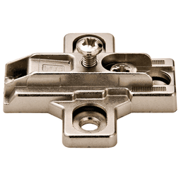 Slide-On Mounting Plate with Hinge Arm, Nickel-Plated, Screw-On, 3mm