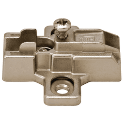 Slide-On Mounting Plate with Hinge Arm, Nickel-Plated, Screw-On, 9mm