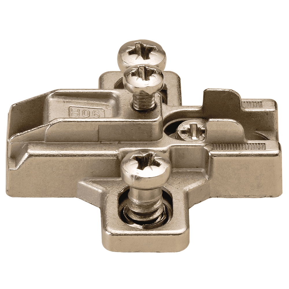 Slide-On Wing Mounting Plate with Pre-Mounted 11mm Euro Screw, Nickel-Plated, 6mm