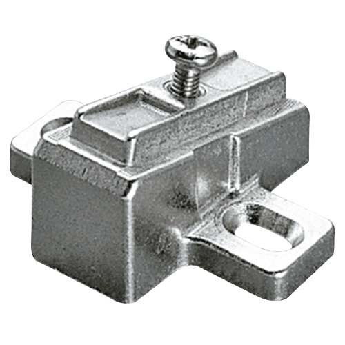 15° Slide-On Wing Mounting Plate with Wood Screw, Nickel-Plated, 18mm