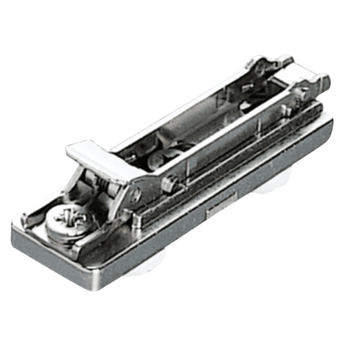 Domi Snap-On 2-Cam Adjustable Straight Mounting Plate, Nickel-Plated, Dowelled, 0mm