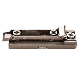 Domi Cam Adjustable In-Line Mounting Plate, Nickel-Plated, with Pre-Mounted Euro-Screws, 2mm