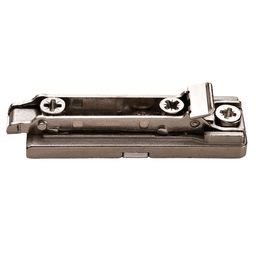 Domi Cam Adjustable In-Line Mounting Plate, Nickel-Plated, with Pre-Mounted Euro-Screws, 4mm