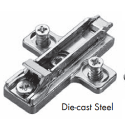 Domi 2-Cam Adjustable Wing Mounting Plate, Nickel-Plated, Screw-On, 9mm