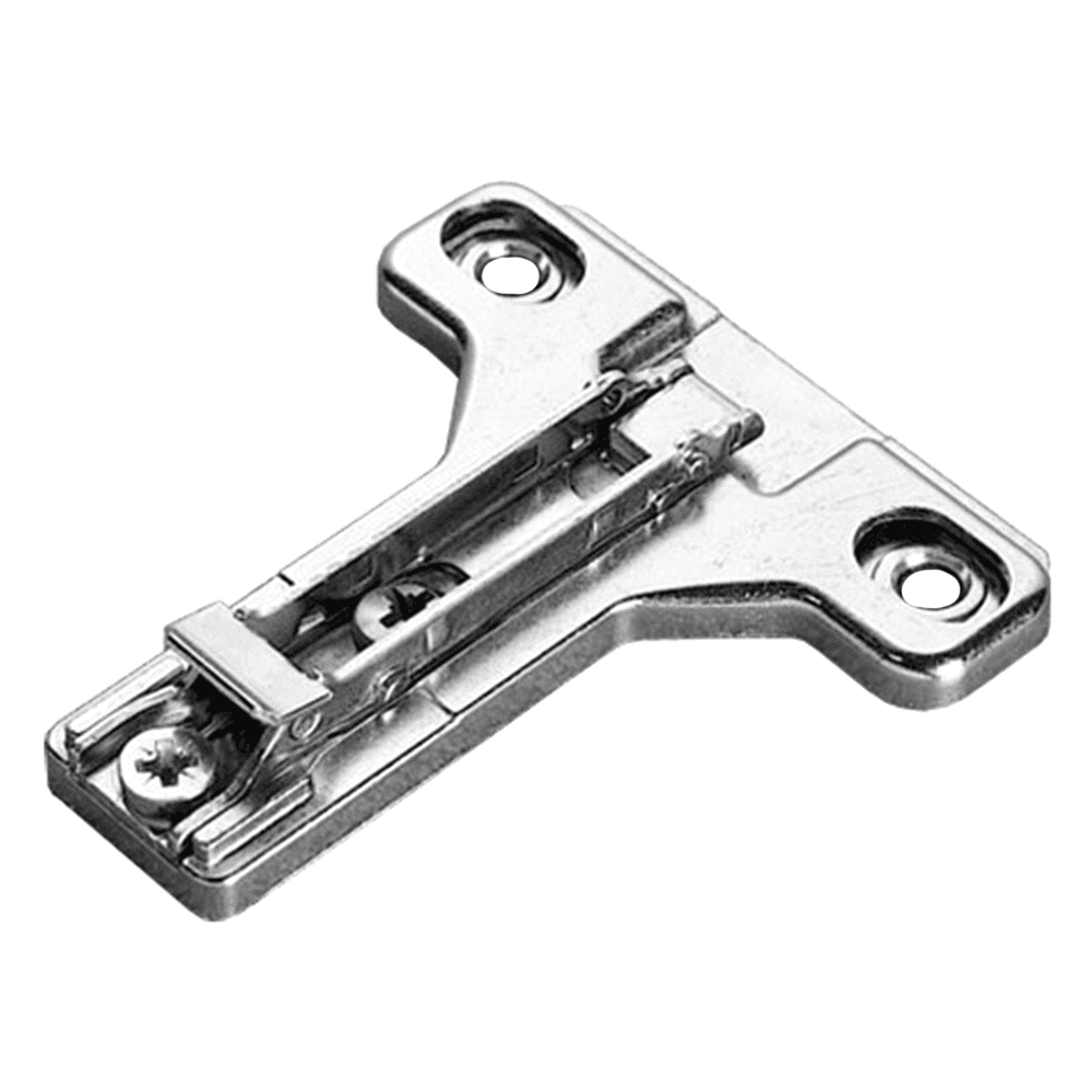 Clip-On Cam Adjustable Face Frame Mounting Plate, Nickel-Plated, Screw-On, 1mm