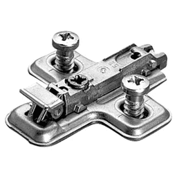 Clip-On Cam Adjustable Wing Mounting Plate, Nickel-Plated, Screw-On, 0mm