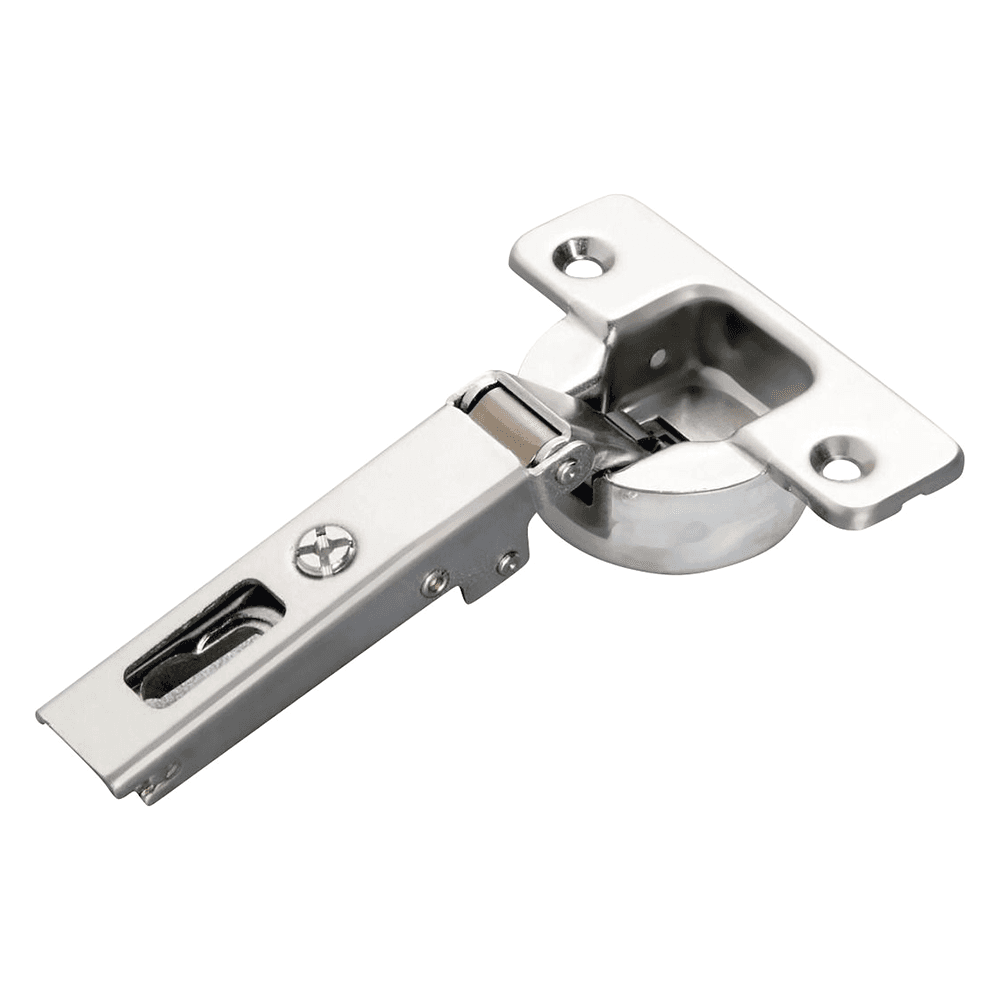 Series 100 105° Opening Hinge, 45mm Bore Pattern, Silentia Soft-Closing, Full Overlay, Nickel-Plated, Screw-On