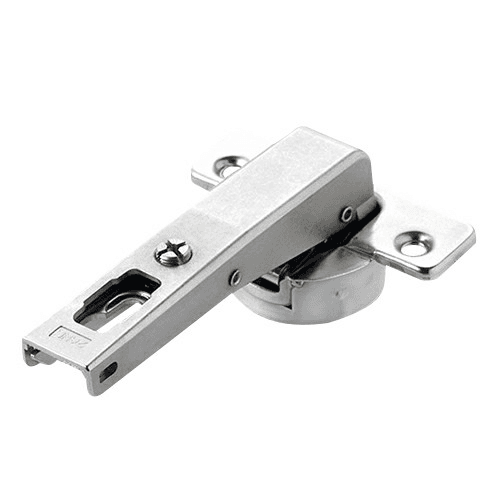 Series 100 Blind Corner 105° Opening Hinge, 45mm Boring Pattern, Silentia+ Soft-Closing, Inset, Nickel-Plated Screw-On