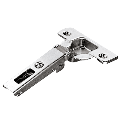 Series 100 105° Opening Hinge, 45mm Bore Pattern, Self-Closing, Full Overlay, Nickel-Plated, Dowelled