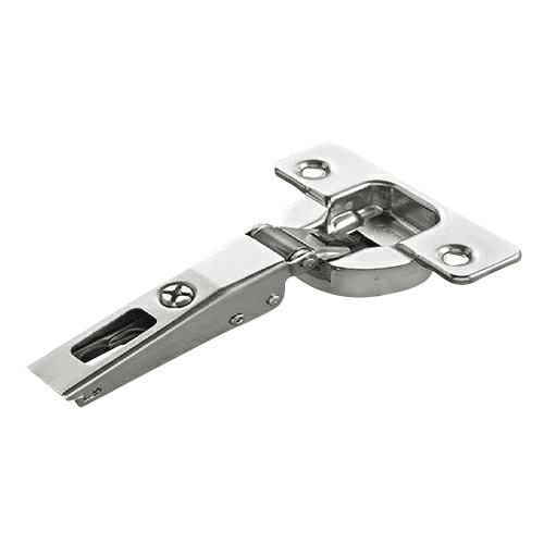 Series 200 94° Opening Thick Door Hinge, 45mm Bore Pattern, Silentia+ Soft-Closing, Full Overlay, Nickel-Plated, Screw-On