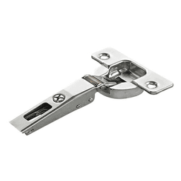 Series 200 94° Opening Thick Door Hinge, 45mm Bore Pattern, Silentia+ Soft-Closing, Full Overlay, Nickel-Plated, Screw-On