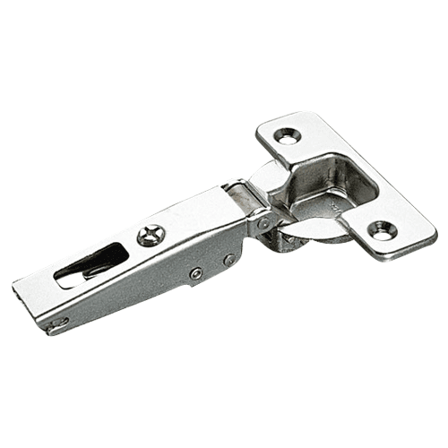 Series 200 94° Opening Thick Door Hinge, 45mm Bore Pattern, Self-Closing, 1/2" Overlay, Nickel-Plated, Screw-On