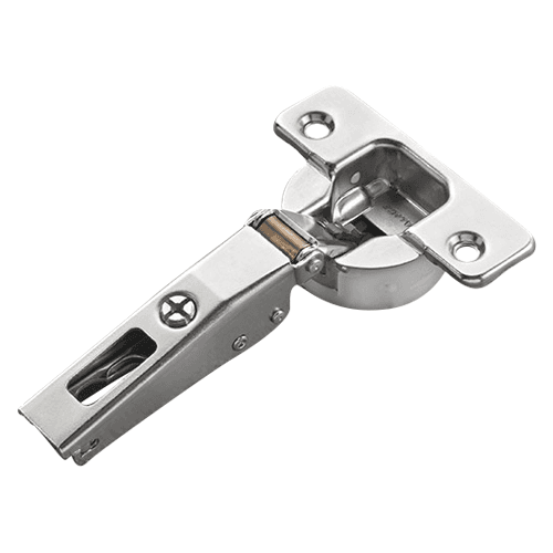 Series 200 94° Opening Thick Door Hinge, 45mm Bore Pattern, Silentia+ Soft-Closing, 1/2" Overlay, Nickel-Plated, Screw-On