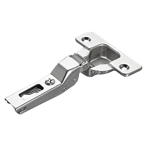 Series 200 94° Opening Thick Door Hinge, 45mm Bore Pattern, Self-Closing, Half Overlay, Nickel-Plated, Screw-On