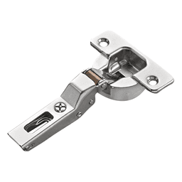 Series 200 94° Opening Thick Door Hinge, 45mm Bore Pattern, Silentia+ Soft-Closing, Half Overlay, Nickel-Plated, Screw-On