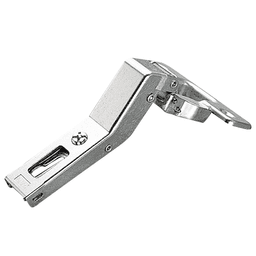 Series 200 +45° Angled Corner 94° Opening Hinge, Self-Closing, Overlay, Nickel-Plated, Screw-On