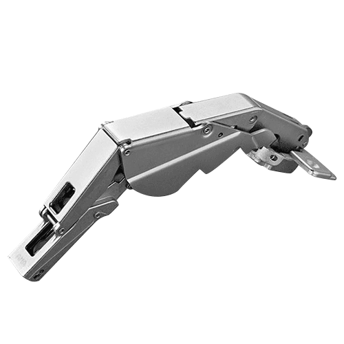 Series 200 155° Opening Hinge, 45mm Bore Pattern, Self-Closing, Full Overlay, Nickel-Plated, Screw-On