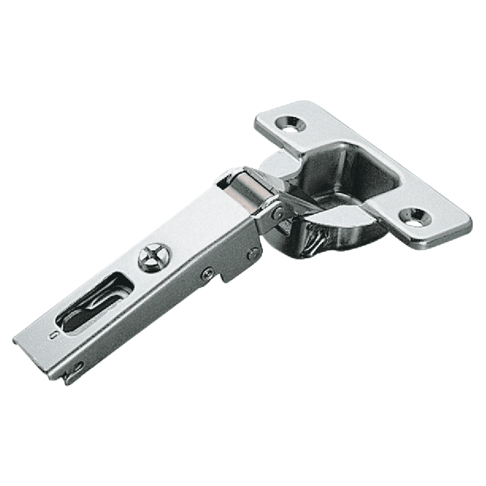 Series 200 120° Opening Hinge, 45mm Bore Pattern, Free-Swinging, Full Overlay, Nickel-Plated, Dowelled