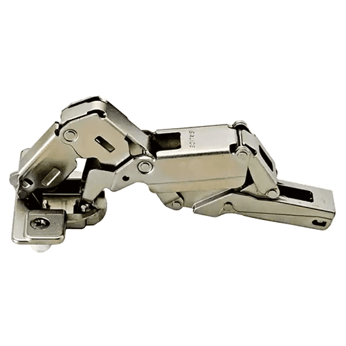 Series 200 155° Opening Zero Protrusion Hinge, 45mm Bore Pattern, Self-Closing, Half Overlay, Nickel-Plated, Dowelled