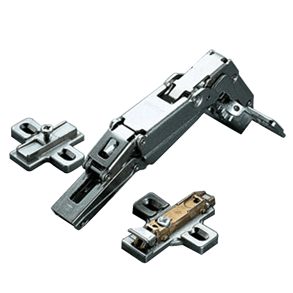 Push Series 200 165° Opening Hinge, 45mm Bore Pattern, Self-Closing, Inset, Nickel-Plated, Dowelled