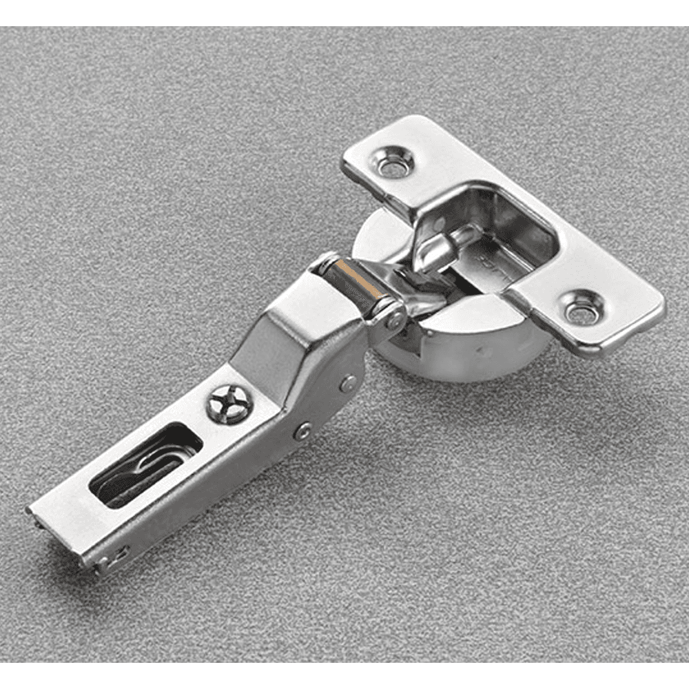 Series 700 110° Opening Hinge, 45mm Bore Pattern, Silentia+ Soft-Closing, Half Overlay, Nickel-Plated, Screw-On