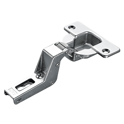 Series F 94° Opening Thick Door Hinge, 52mm Bore Pattern, Self-Closing, Inset, Nickel-Plated, Screw-On