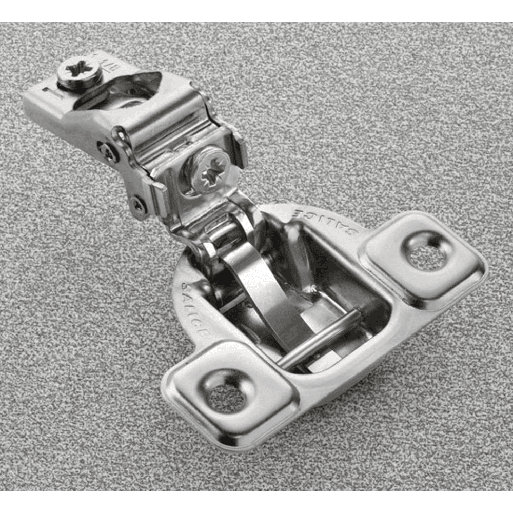 Excentra S 106° Opening Wrap-Around Face Frame Hinge, 45mm Boring Pattern, Self-Closing, 1-1/8" Overlay, Screw-On