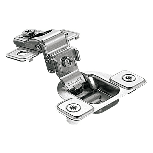 Series S 106° Opening Side-Mount Face Frame Hinge, 45mm Boring Pattern, Self-Closing, 1" Overlay, Screw-On