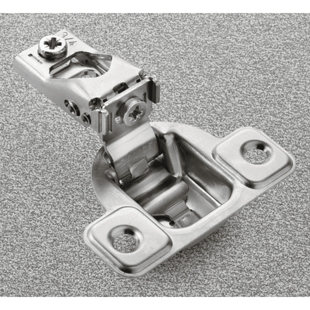 Series S 106° Opening Wrap-Around Face Frame Hinge, 45mm Boring Pattern, Self-Closing, 3/4" Overlay, Screw-On