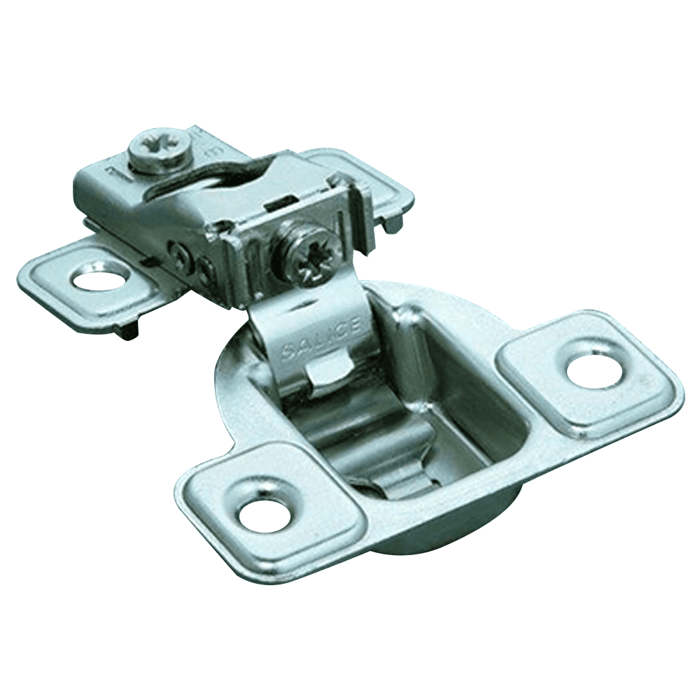 Excentra S 106° Opening Wrap-Around Face Frame Hinge, 45mm Boring Pattern, Self-Closing, 1/2" Overlay, Screw-On