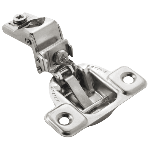 Excentra S 106° Opening Wrap-Around Face Frame Hinge, 45mm Boring Pattern, Self-Closing, 1-1/4" Overlay, Screw-On