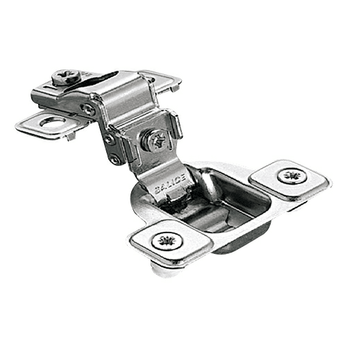 Series S 106° Opening Side-Mount Face Frame Hinge, 45mm Boring Pattern, Self-Closing, 1-1/4" Overlay, Screw-On