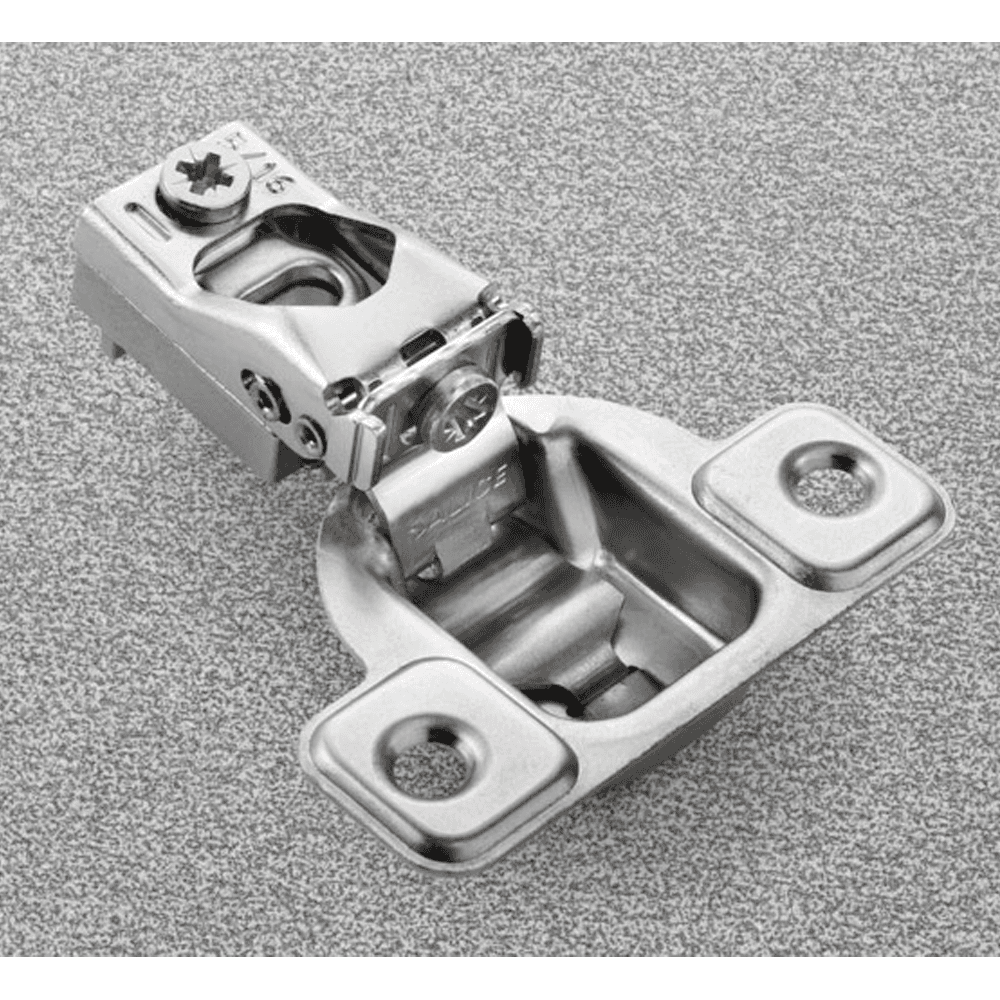 Excentra S 106° Opening Wrap-Around Face Frame Hinge, 45mm Boring Pattern, Self-Closing, 5/16" Overlay, Screw-On