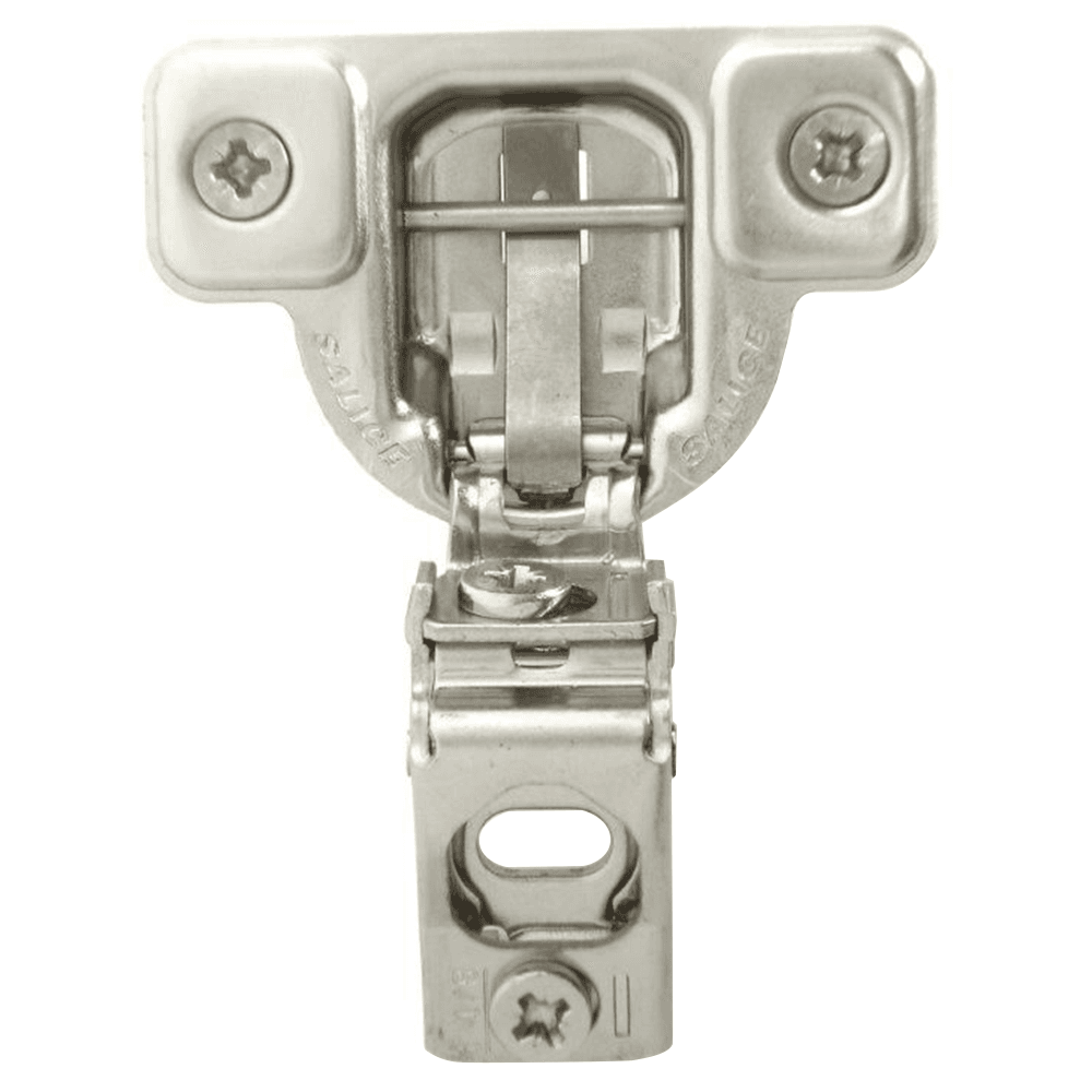 Excentra S 106° Opening Wrap-Around Face Frame Hinge, 45mm Boring Pattern, Self-Closing, 1-1/8" Overlay, Dowelled