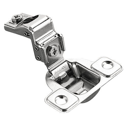 Excentra S 106° Opening Wrap-Around Face Frame Hinge, 45mm Boring Pattern, Self-Closing, 1" Overlay, Dowelled