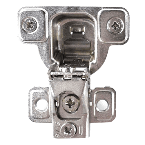Series S 106° Opening Side-Mount Face Frame Hinge, 45mm Boring Pattern, Self-Closing, 9/16" Overlay, Dowelled