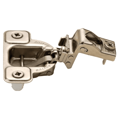 Excentra S 106° Opening Wrap-Around Face Frame Hinge, 45mm Boring Pattern, Self-Closing, 1-3/8" Overlay, Dowelled