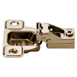 Excentra S 106° Opening Wrap-Around Face Frame Hinge, 45mm Boring Pattern, Self-Closing, 1/4" Overlay, Dowelled