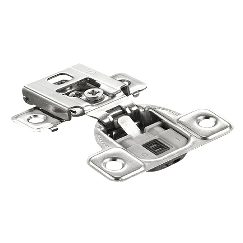 Series CU 106° Opening Edge-Mount Face Frame Hinge, 45mm Boring Pattern, Soft-Closing, 5/8" Overlay, Screw-On